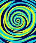 Bold Blue Yellow Swirl Rug