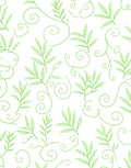 Light Green Leafy Vine Swirls Rug
