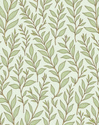 Light Green Branch Leafy Repeat Rug