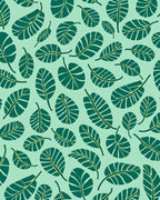 Tropical Green Leafy Meadow Rug