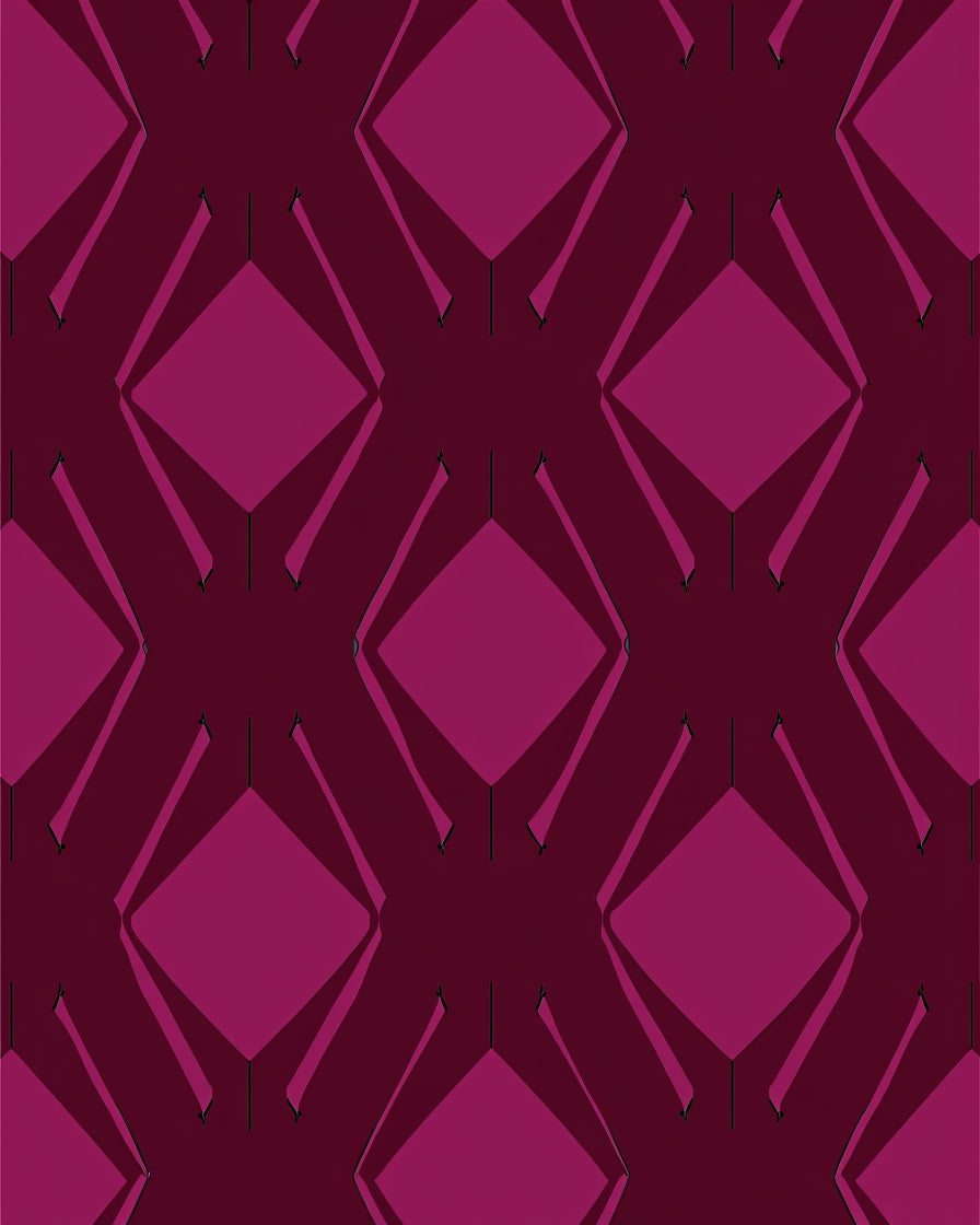 Dark Plum Geometric Diamond Repeat Rug