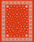 Crimson Snowflakes Ornamental Border Rug