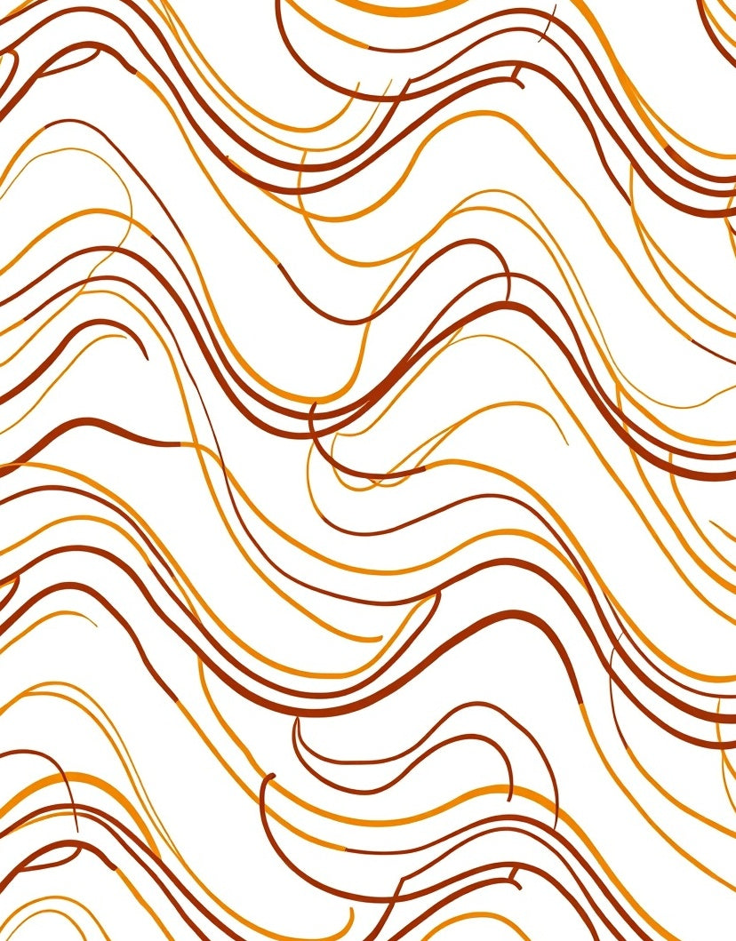 Warm Tones Wavy Lines Rug