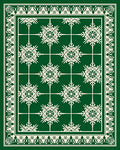 Enchanting Emerald Snowflakes Border Rug