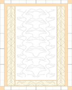Abstract Peach Linear Lip Arrangement Rug