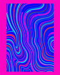 Vibrant Blue Pink Swirl Abstract Rug