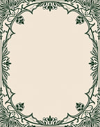 Dark Green Floral Accented Square Frame Rug