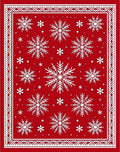 Crimson Snowflake Festive Border Rug