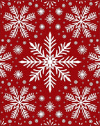 Festive Red Snowflake Garland Rug