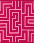 Crimson Pink Maze Geometric Rug