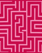 Crimson Pink Maze Geometric Rug