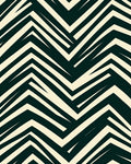 Cream Dark Green Chevron Zigzag Rug