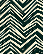 Cream Dark Green Chevron Zigzag Rug
