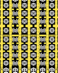 Geometric Black Yellow Abstract Circuitry Rug