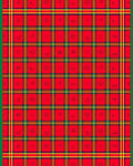 Crimson Plaid with Scattered Icons Rug