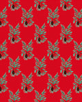 Red Tropical Palm Frond Medallion Rug