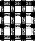 Black White Checked Graphic Squares Rug