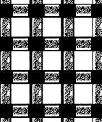 Black White Checked Graphic Squares Rug