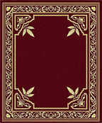 Ornate Crimson Gold Leaf Border Rug