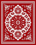 Bold Red Floral Mandala Medallion Rug