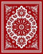 Bold Red Floral Mandala Medallion Rug