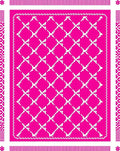 Bright Pink Geometric Trellis Lattice Rug