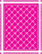 Bright Pink Geometric Trellis Lattice Rug