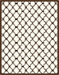 Cream Brown Woven Chain Link Rug