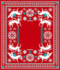 Bold Red Woodland Animal Snowflakes Rug