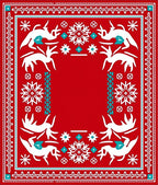 Bold Red Woodland Animal Snowflakes Rug