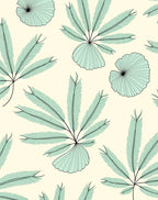 Pale Green Fern Leaf Repeat Rug