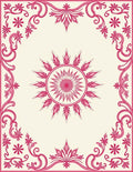 Vintage Crimson Floral Frame Medallion Rug
