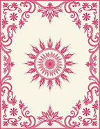 Vintage Crimson Floral Frame Medallion Rug
