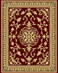 Crimson Gold Floral Medallion Border Rug