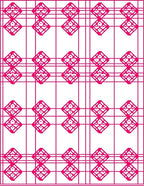 Pink Geometric Diamond lattice Rug