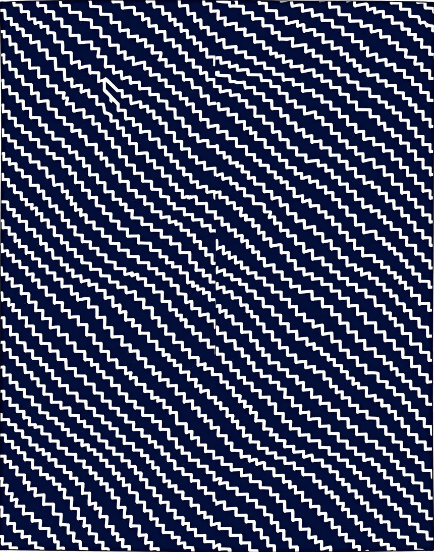 Navy White Jagged Stripe Arrangement Rug