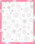 Whimsical Pink Floral Snow Flurry Rug