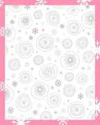 Whimsical Pink Floral Snow Flurry Rug