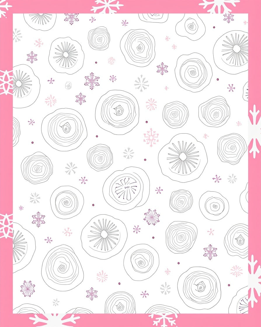 Whimsical Pink Floral Snow Flurry Rug