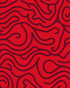 Crimson Swirls Organic Flow Rug