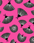 Pink Contemporary Fan Medallion Rug