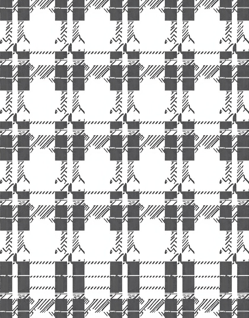 Monochrome Rustic Plaid Check Rug