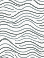 Modern Gray Wave Stripe Rug