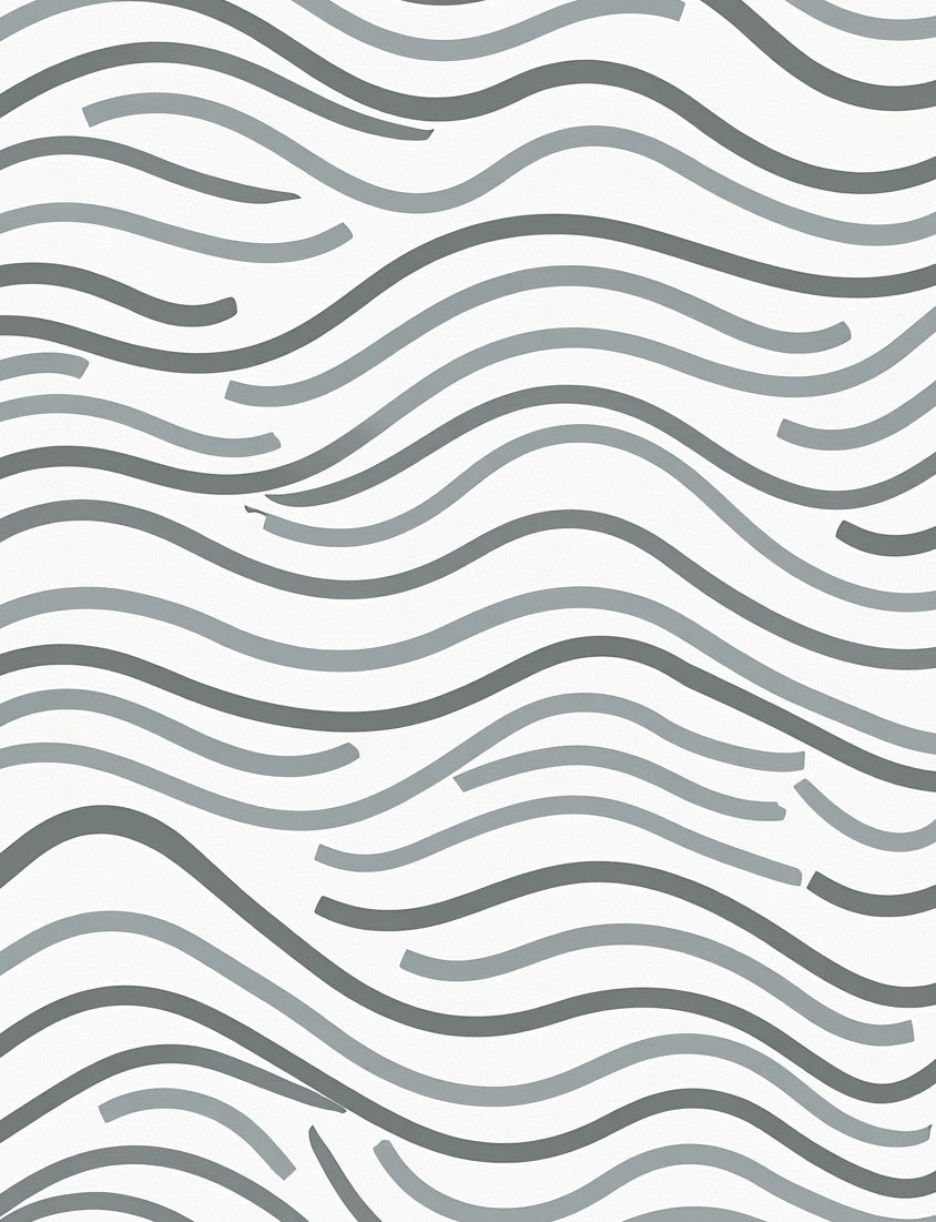 Modern Gray Wave Stripe Rug