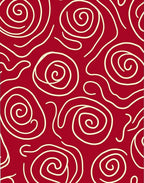 Crimson Swirl Abstract Organic Rug