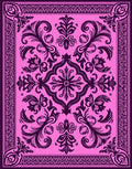 Regal Pink Floral Scrollwork Rug