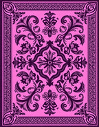 Regal Pink Floral Scrollwork Rug