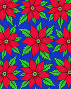 Radiant Red Poinsettia Bloom Rug