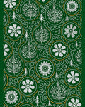 Emerald Green Floral Medallion Trees Rug