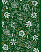 Emerald Green Floral Medallion Trees Rug